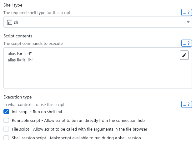 Shell scripts | XPipe Docs