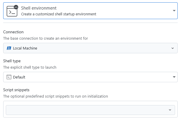 Shell Senv Shell scripts | XPipe Docs